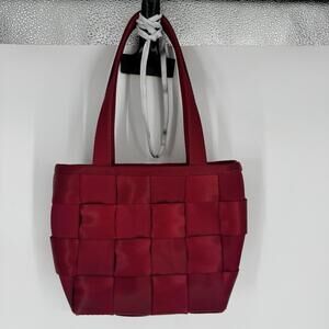 Harveys original seatbelt bag red woven made in usa vintage 90s retro festival